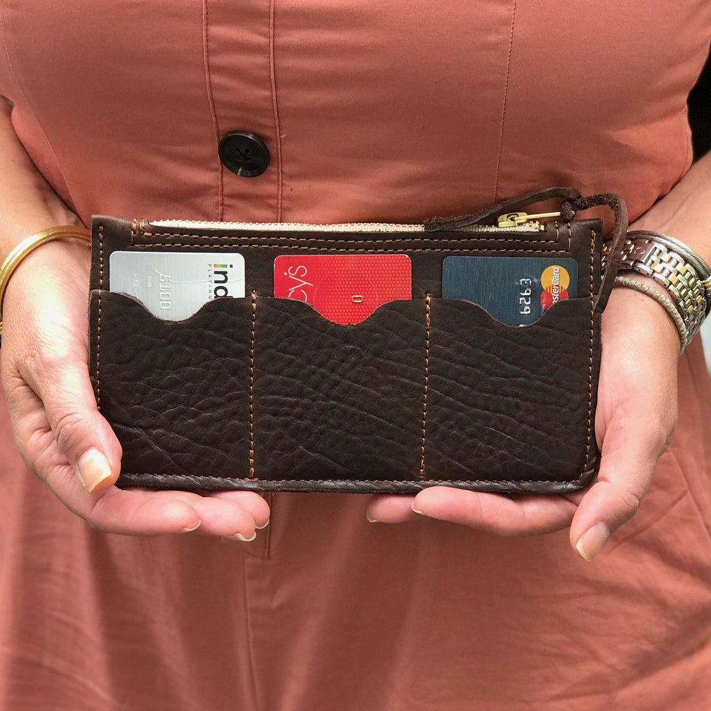 Brown Zip Top Wallet - Leather Pasture