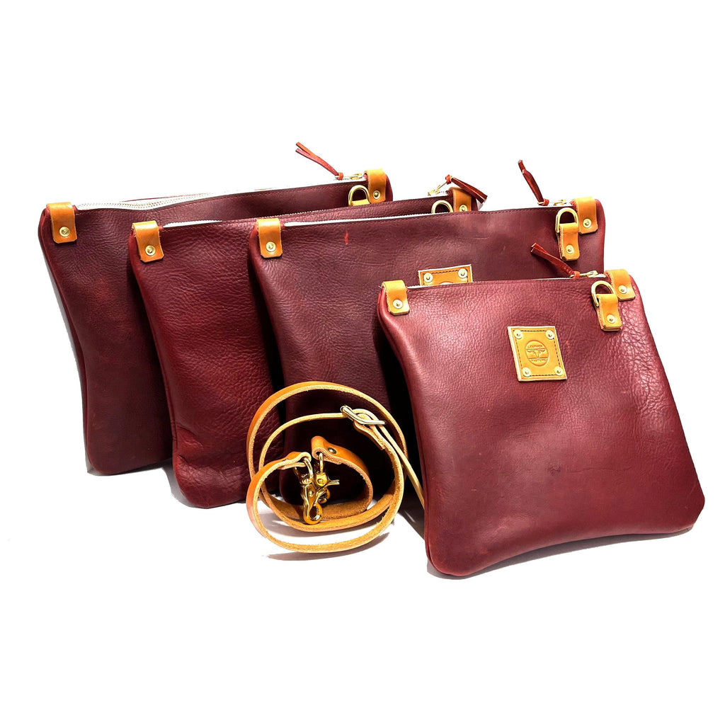 Mini Messenger in Merlot - Leather Pasture