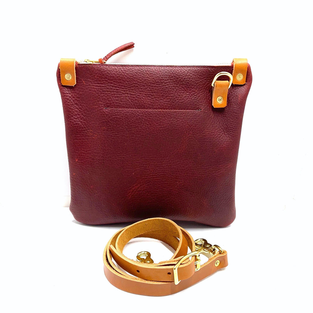 Mini Messenger in Merlot - Leather Pasture