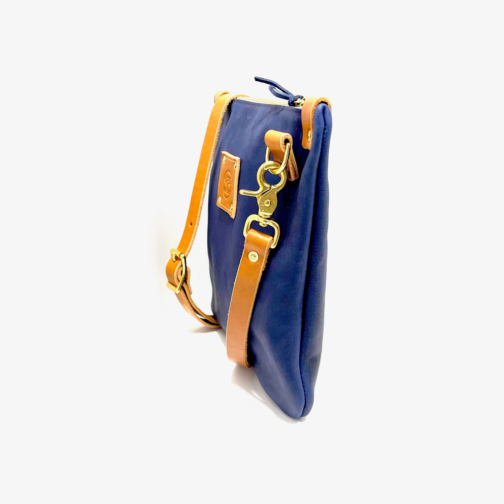 Mini Messenger in Navy - Leather Pasture