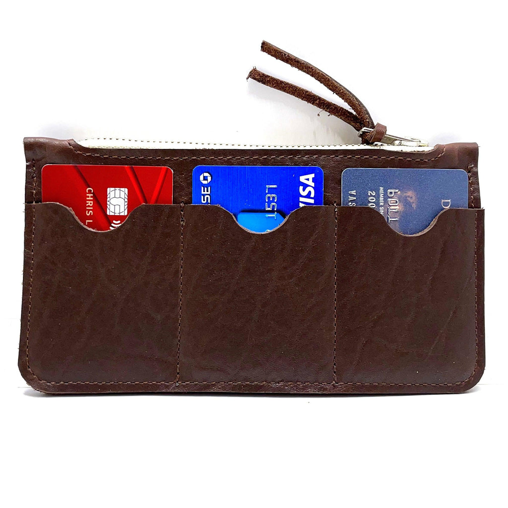 Brown Zip Top Wallet - Leather Pasture