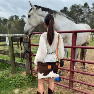 Glazed Leather Hairhide Crossbody