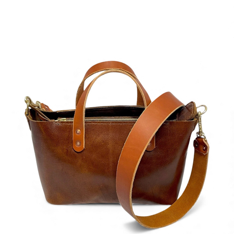 Bella Leather Crossbody Bag in Cognac – Leather Pasture