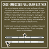 About the croc embossed full grain leather 
