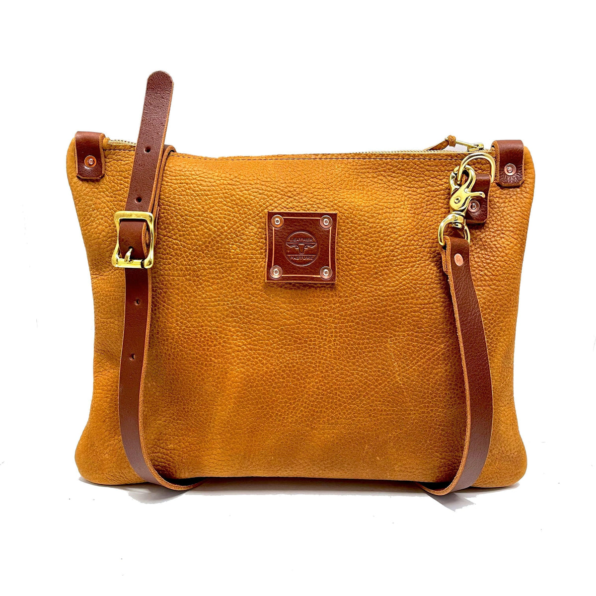 RTS- Leather Messenger Bag In Almond – Leather Pasture