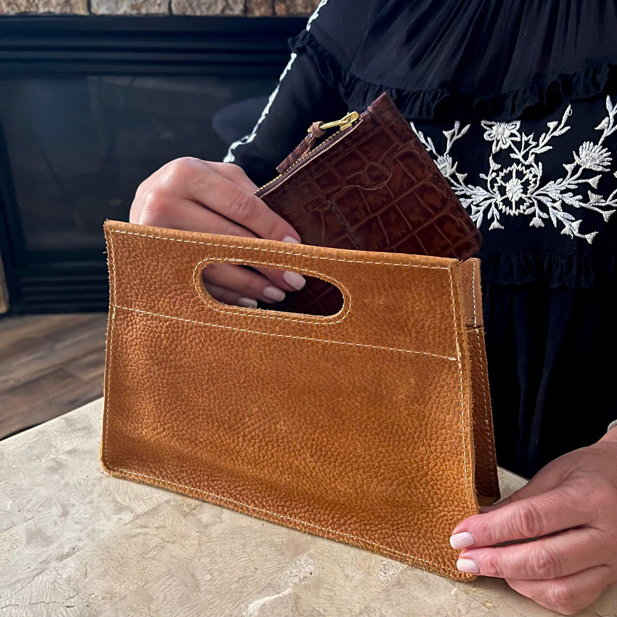 Envelope Clutch - Copper Brown